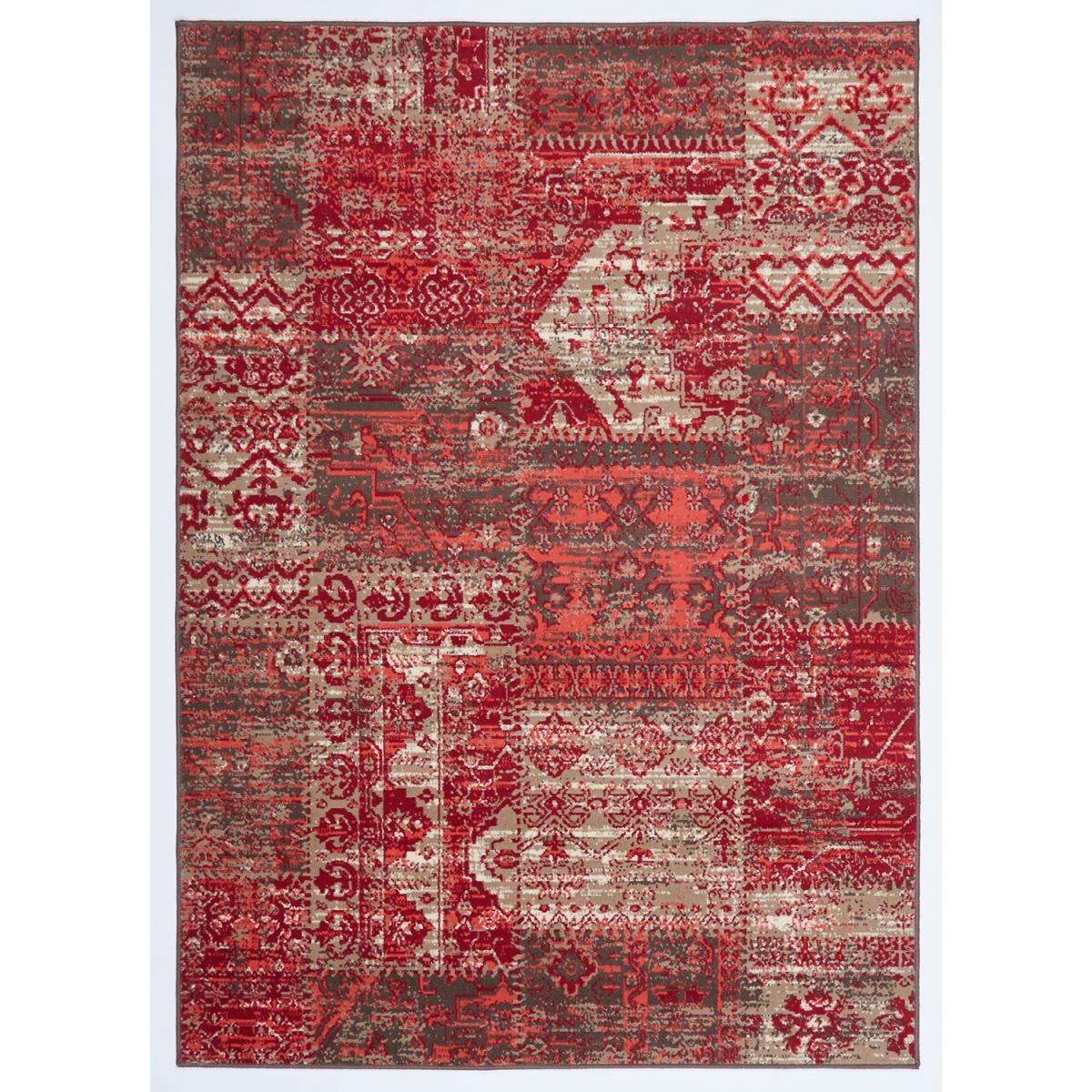 tapis salon 120x170 tissé rougerectangle motif ethnique AF1WORKYPATCH