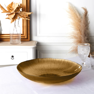 Saladier En Verre Dore D30cm