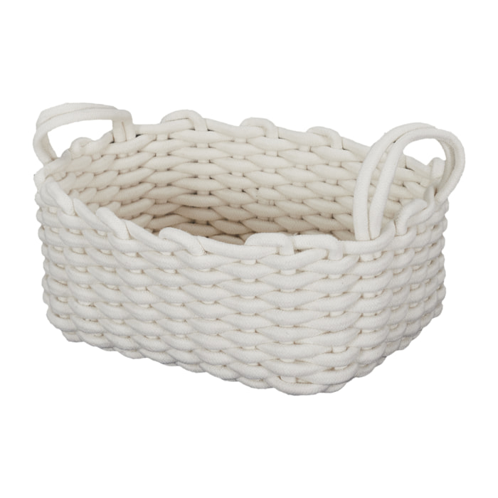 Panier Tricot Blanc X3