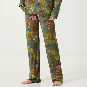 Pantalon jersey de viscose & élasthanne 210 g/m² imprimé gris multicolore Nuit d orchidees gris