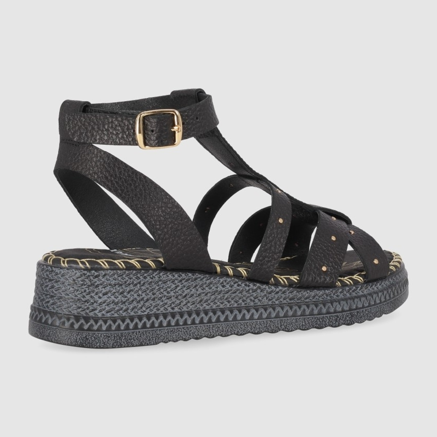Sandalias de Piel - Negro - Tacón: 5 cm