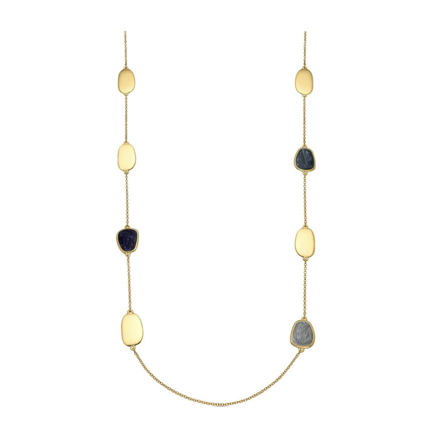 Collar con Lacado Azul acabado oro 18k