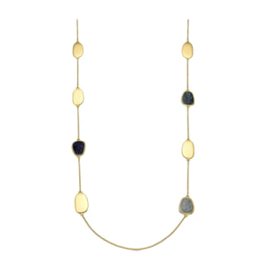 Collar con Lacado Azul acabado oro 18k