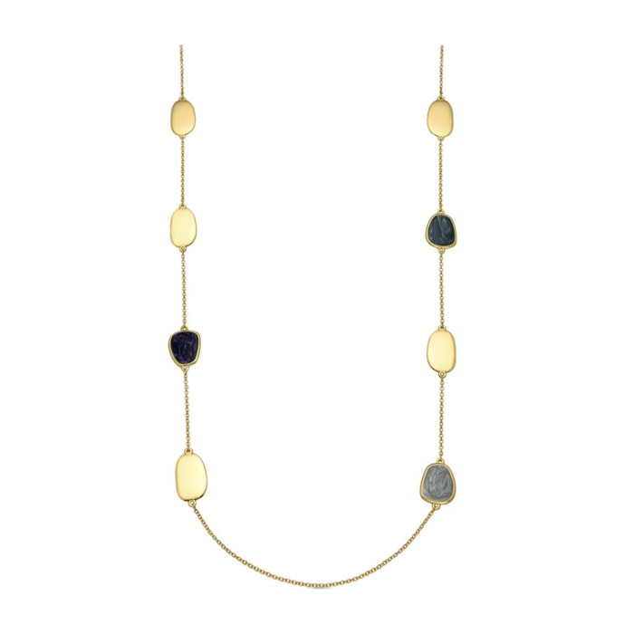 Collar con Lacado Azul acabado oro 18k