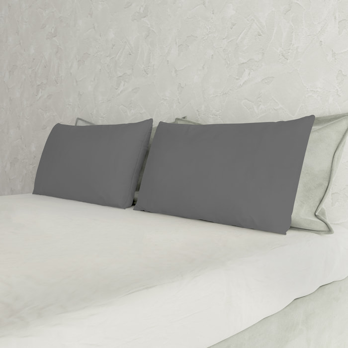 COPPIA FEDERE MAX COLOR, 100% Cotone, Made in Italy - FUMO