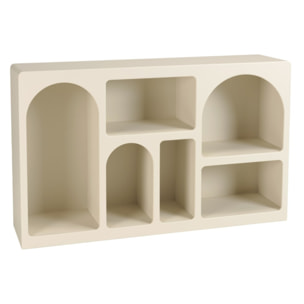HELENA - Buffet 6 niches 120x30cm en bois peint couleur beige
