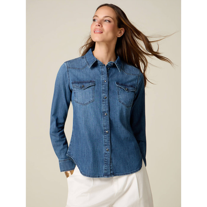Oltre - Camicia in denim - Blu