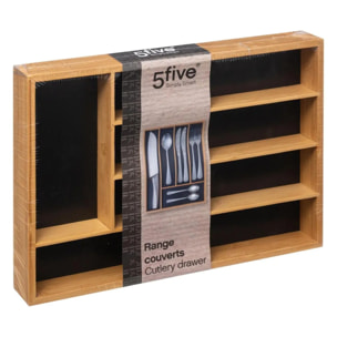 Range-couverts 5 compartiments "Black bambou"