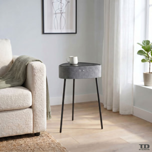 Mesa auxiliar altavoz portátil con sonido de 20W, Bluetooth, Base de carga inalámbrica, batería de 2500mAh. Mesilla o mesita para dormitorio o sala de estar - TD Systems SM20B11PGC [Gris claro]