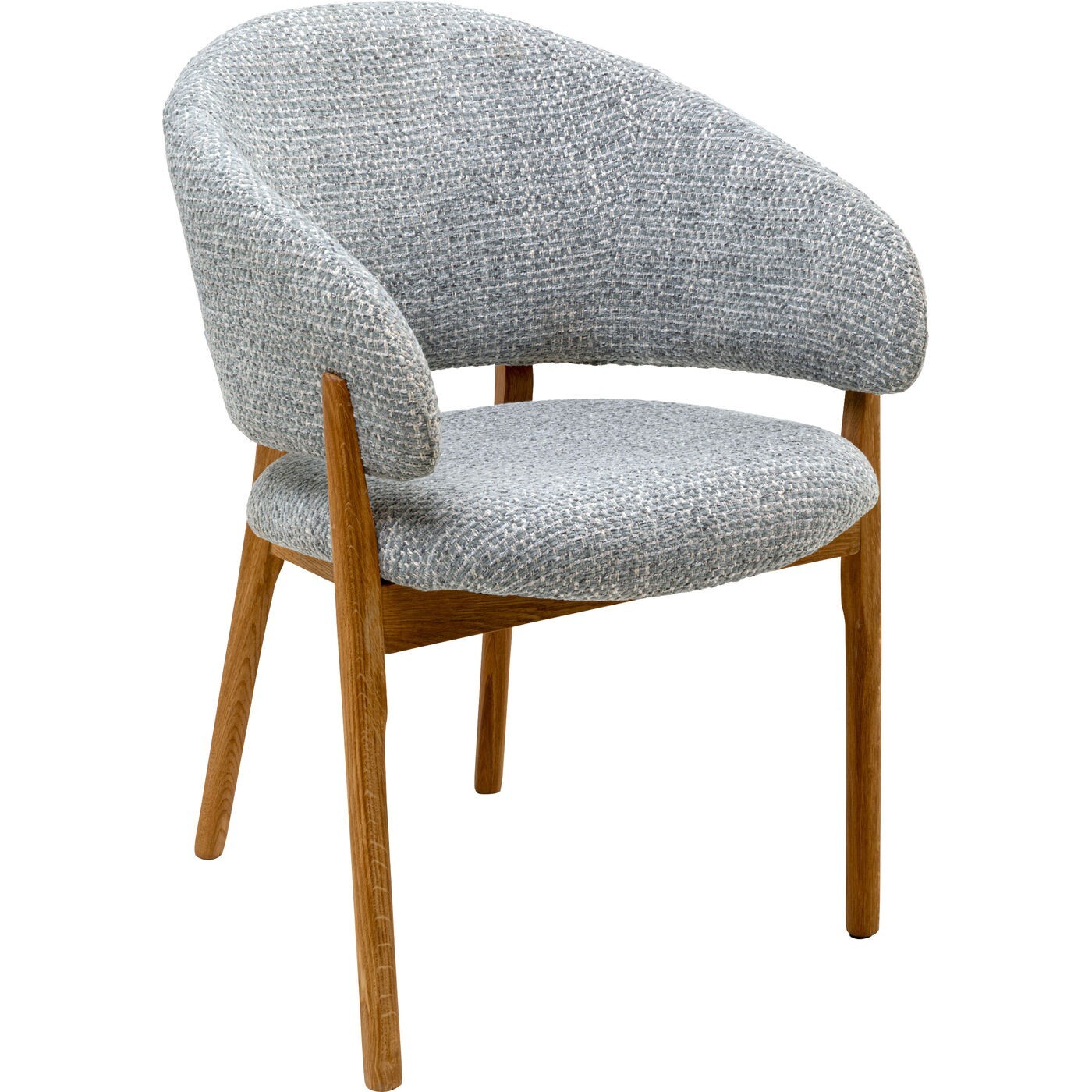 Chaise avec accoudoirs August Melange bleue Kare Design