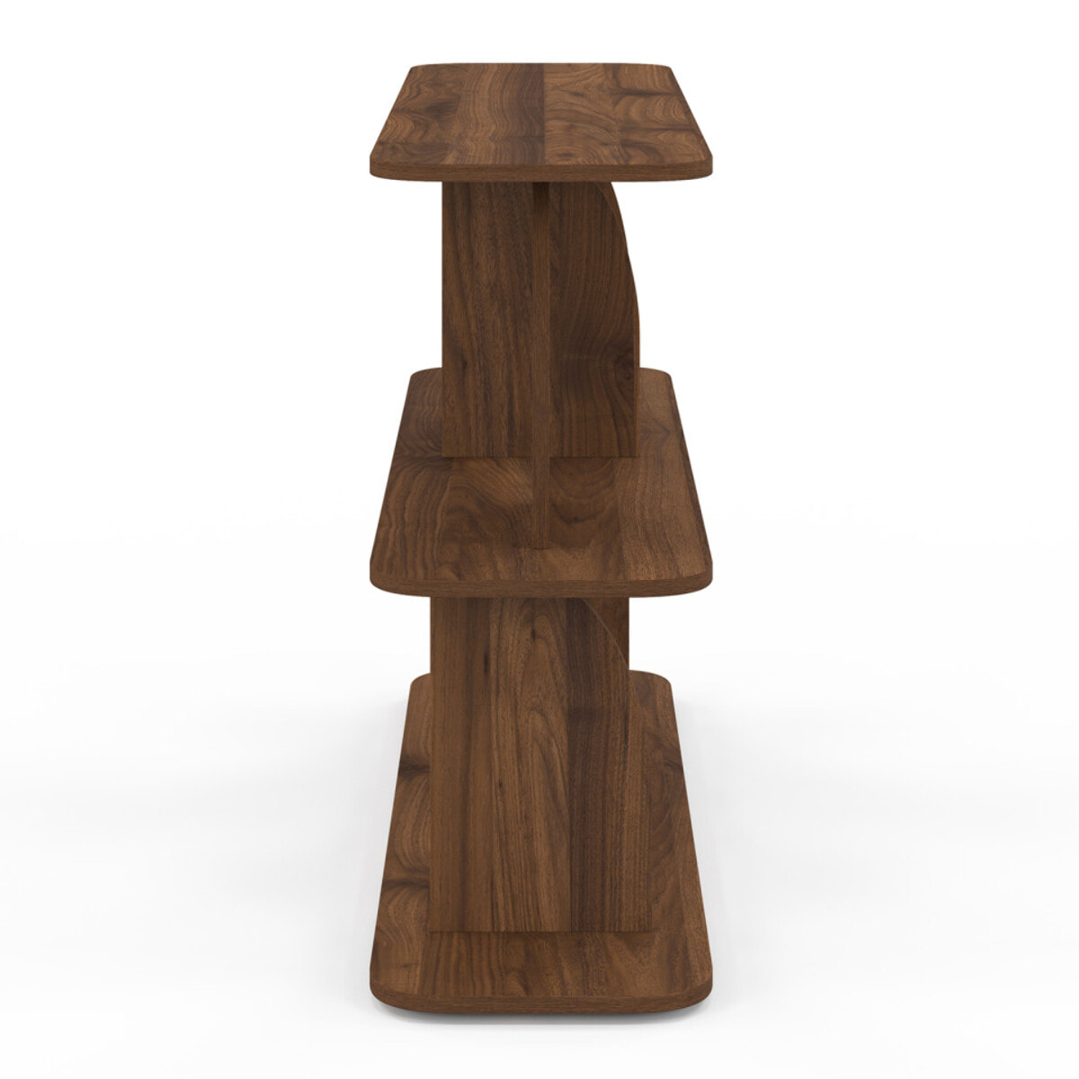 Etagère basse Japandi destructurée effet noyer