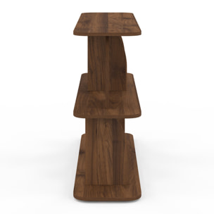 Etagère basse Japandi destructurée effet noyer