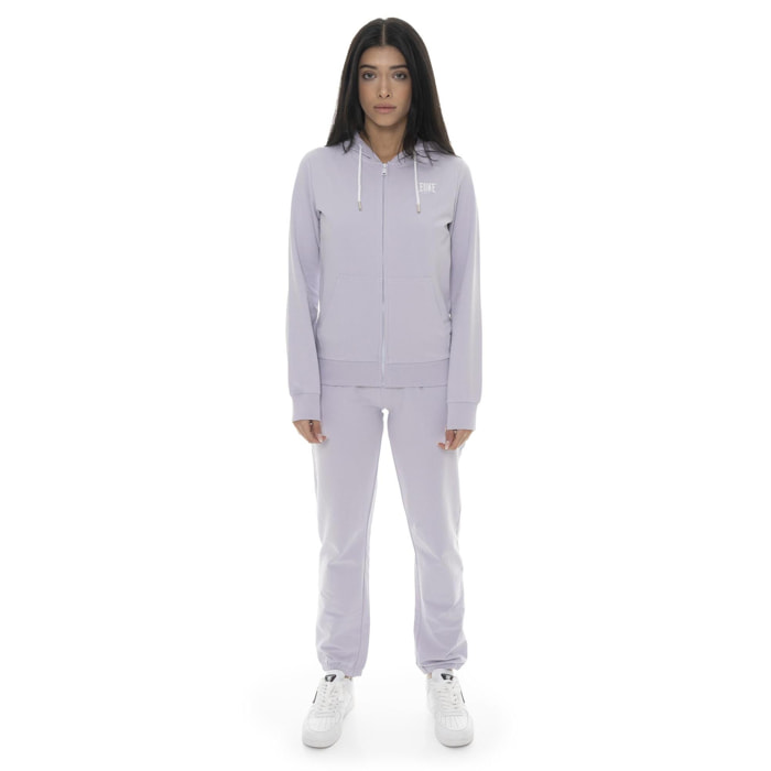 Tuta da donna in cotone non Felpeto con cappuccio e zip Leone Basic