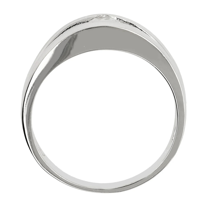 Anello Solitario Doppio con Cubic Zirconia in Argento 925