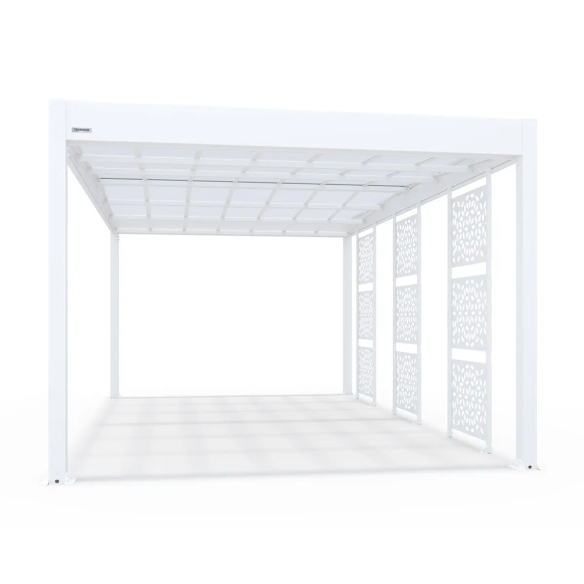 Carport voiture aluminium Blanc Trigano - LIBECCIO + 3 claustras
