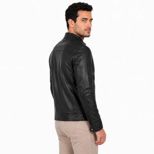 Giubbino in vera pelle di vitello Nero