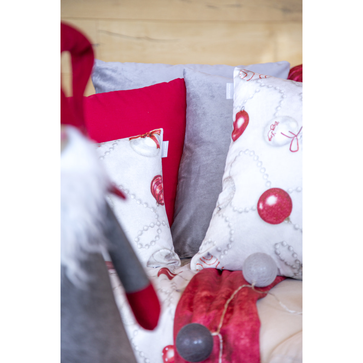 Lot de 2 housses de coussin en velour de Noël XMAS DAYS 45x45 cm