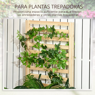 Jardinera Exterior Grande de Madera Jardinera con Celosía para Plantas Trepadoras y 2 Cajas de Cultivo para Patio Terraza Balcón 230x60x110 cm Natural