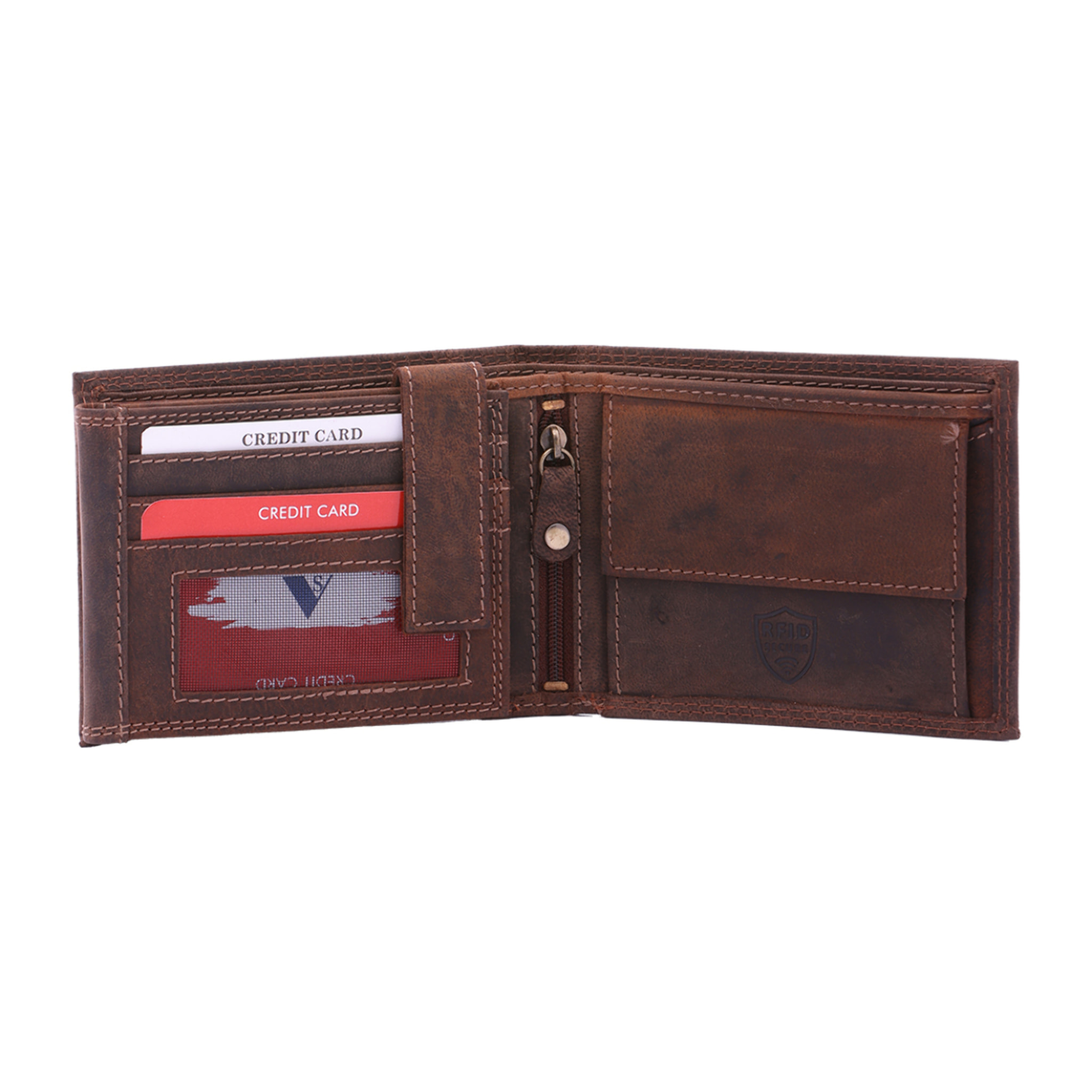 Portafoglio  da uomo In Vera pelle Made in Italy 9,5x12,5x2,5 cm