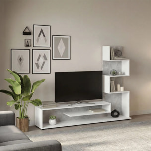 Mueble de salón Moobi en color blanco artik microcemento y medidas 160 x 124 cm Blanco Artik (Blanco Mate) - Microcemento