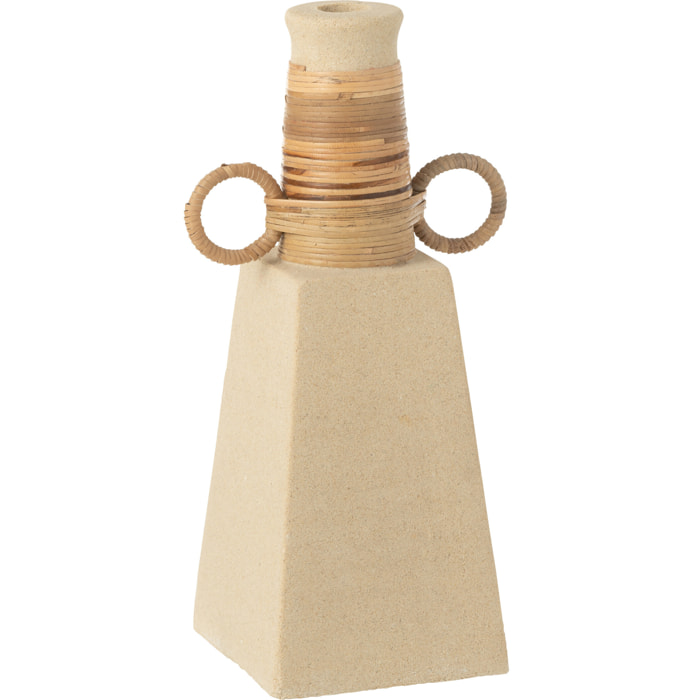 J-Line vase Celine 4 Anneaux - ciment - sable/naturel - 29 cm de hauteur