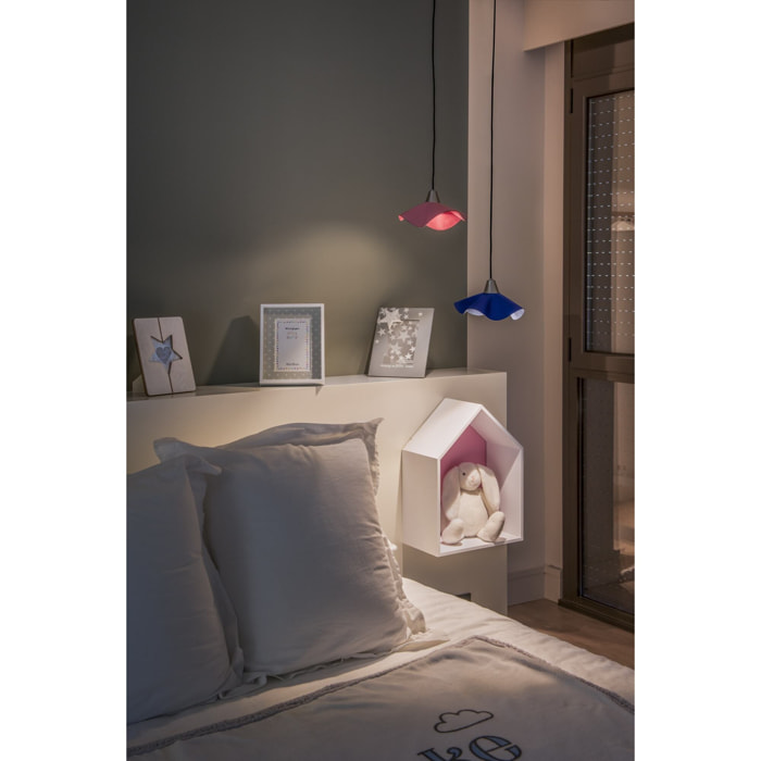 HELGA Colgante LED piel rosa