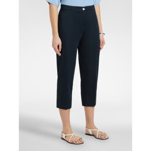 Elena Mirò - Pantaloni dritti in raso stretch - Blu