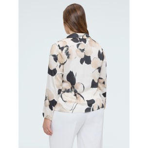 Fiorella Rubino - Blusa in raso con stampa floreale - Bianco