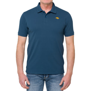 Polo color liso STONEY algodón piqué Azul índigo