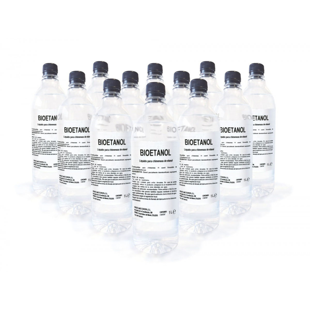Combustible Etanol de origen natural aroma neutro  Caja 12 Botellas de 1L  BOT-12F PURLINE  W