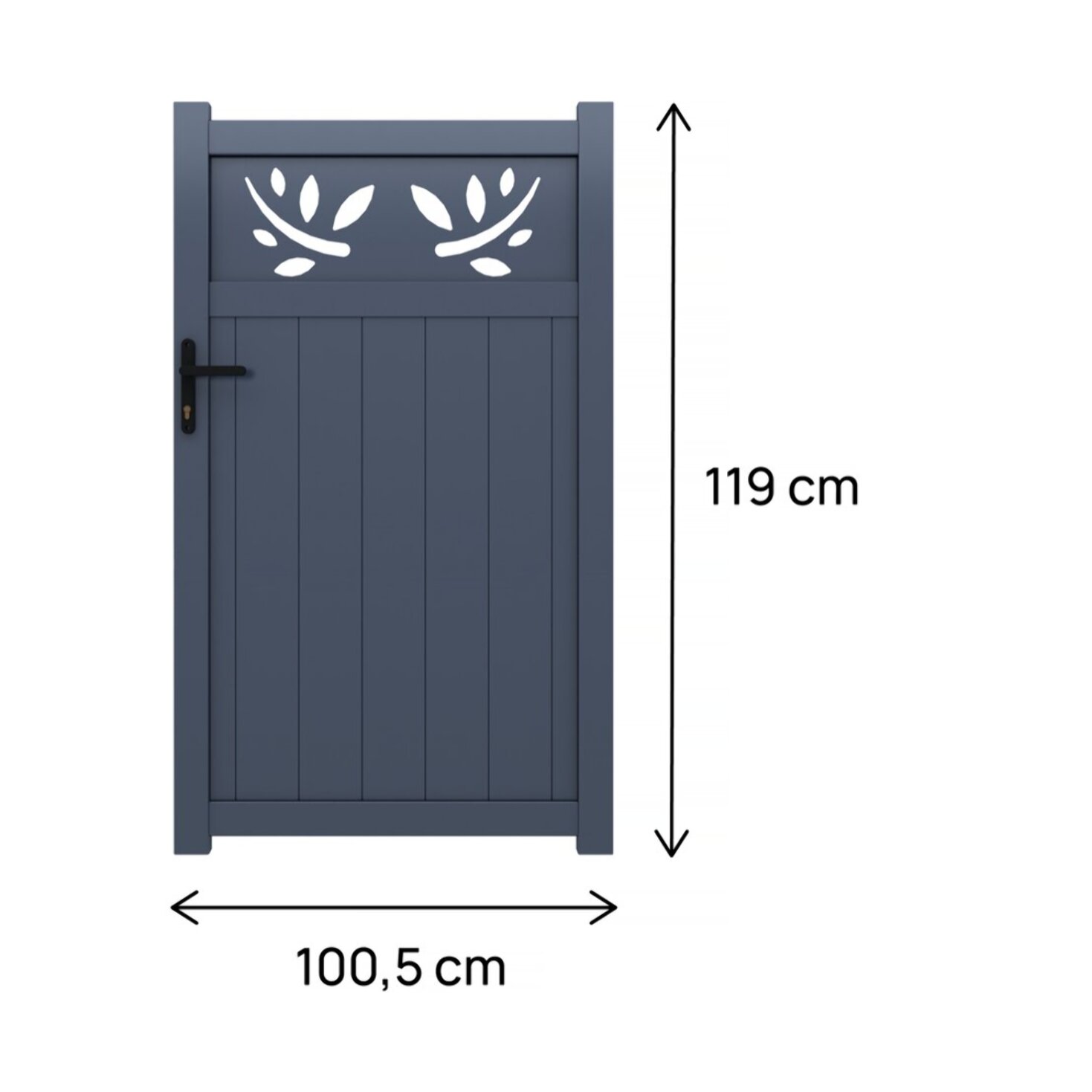 Portillon aluminium avec décor "Mathéo" - 100 x 120 cm - Gris