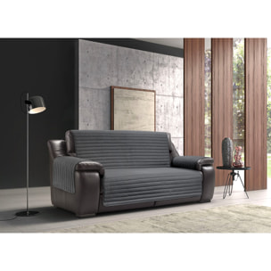 Copridivano Antimacchia Trapuntato Sofa Grigio Chiaro-Grigio Scuro