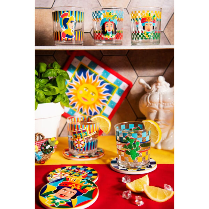 Set 6 sottobicchieri Excelsa – Sicilian Rhapsody, Dolomite Multicolore