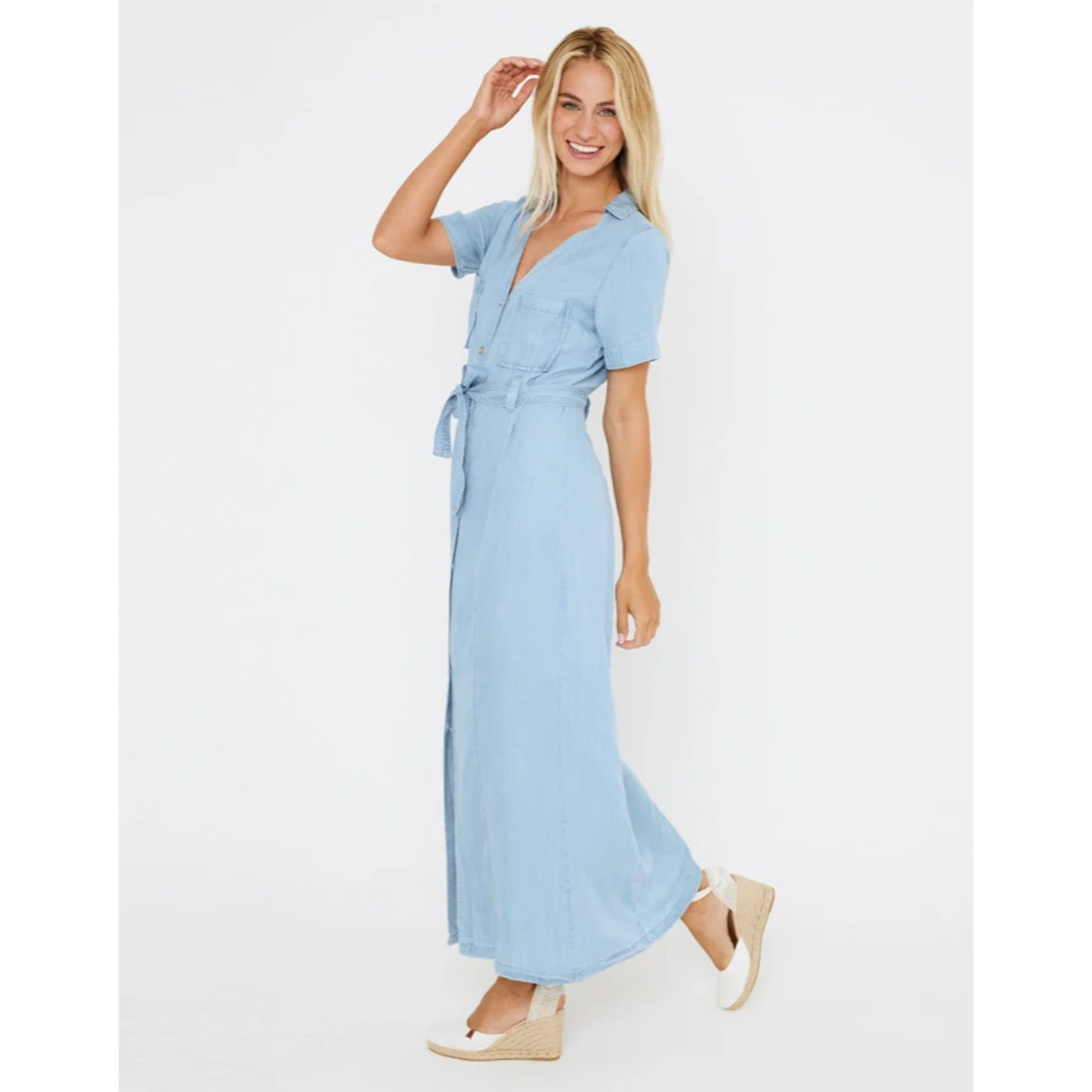 Vestido Largo Denim Claro - Lonzo