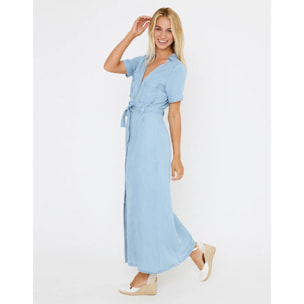 Vestido Largo Denim Claro - Lonzo