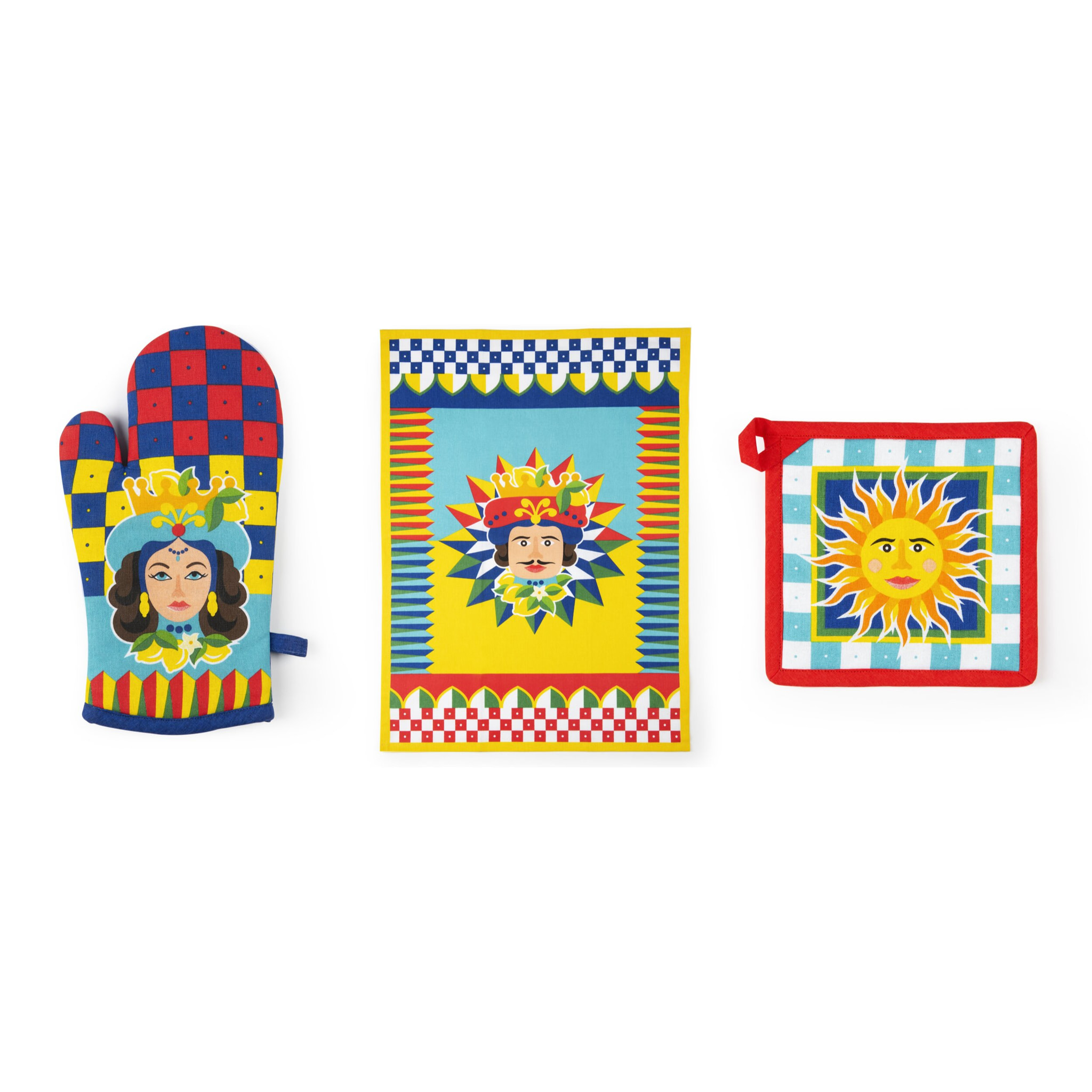 Set Canovaccio Presina e Guanto da Cucina Excelsa – Sicilian Rhapsody, Cotone Multicolore