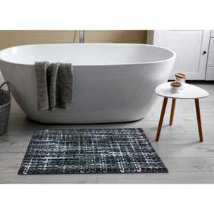 Tappeto Bagno Doccia Antiscivolo Super Assorbente Modello Plot Nero