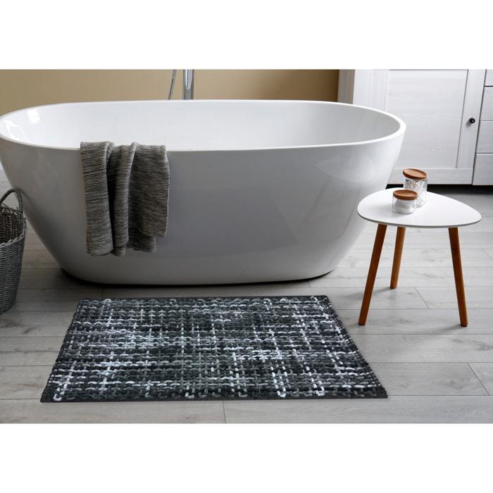 Tappeto Bagno Doccia Antiscivolo Super Assorbente Modello Plot Nero