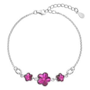 Pulsera Tris Flowers adornado con cristales de Swarovski