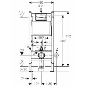 Pack WC sans bride Brevis + Abattant softclose slim + Bâti support Geberit UP100 + Plaque blanche + Douchette Grohe