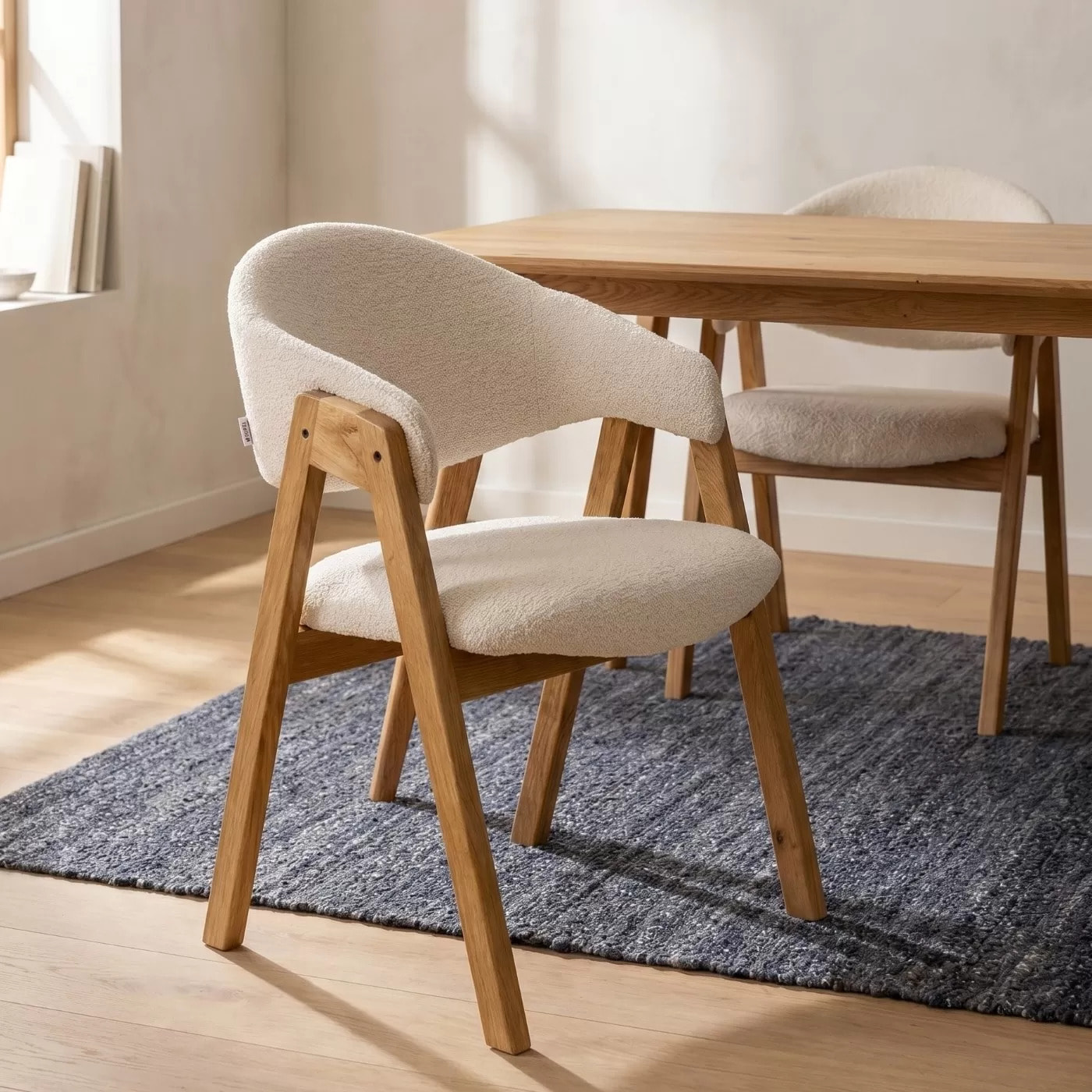 Chaise avec accoudoirs Julius crème Kare Design