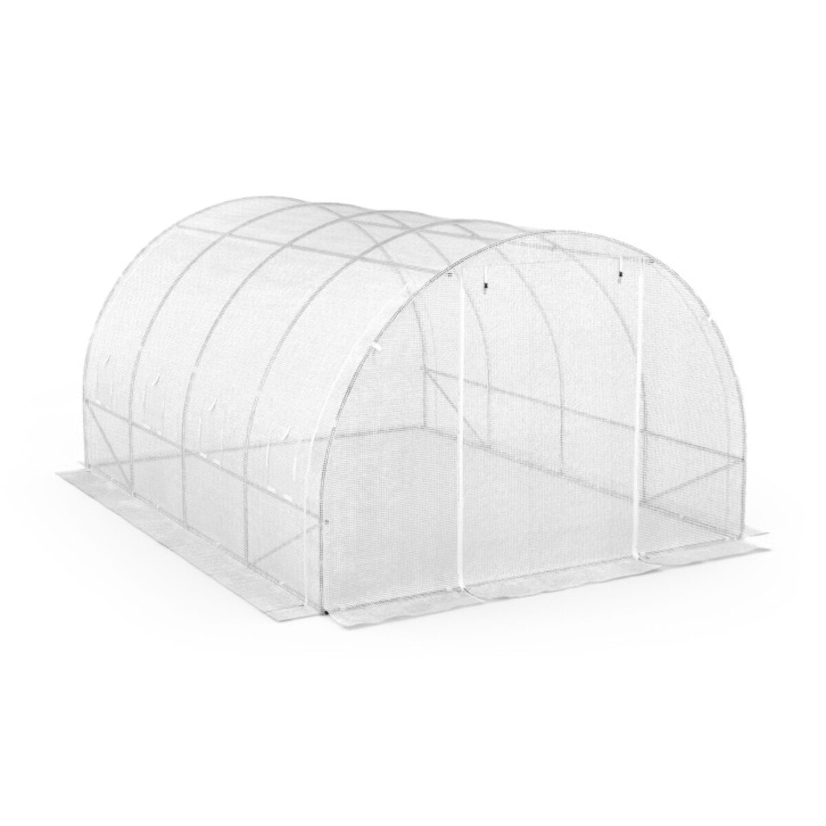 Serre tunnel de jardin 12m² blanche bâche renforcée 130 gr/m² - gamme toutes saisons