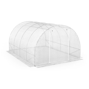 Serre tunnel de jardin 12m² blanche bâche renforcée 130 gr/m² - gamme toutes saisons