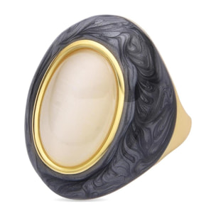 Anillo con Ojo de Gato acabado oro 18k