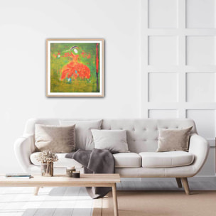 Affiche abstrait andalouse au chapeau Affiche + cadre en bois - Chêne