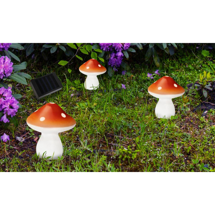 Guirlande solaire à planter - 3 champignons
