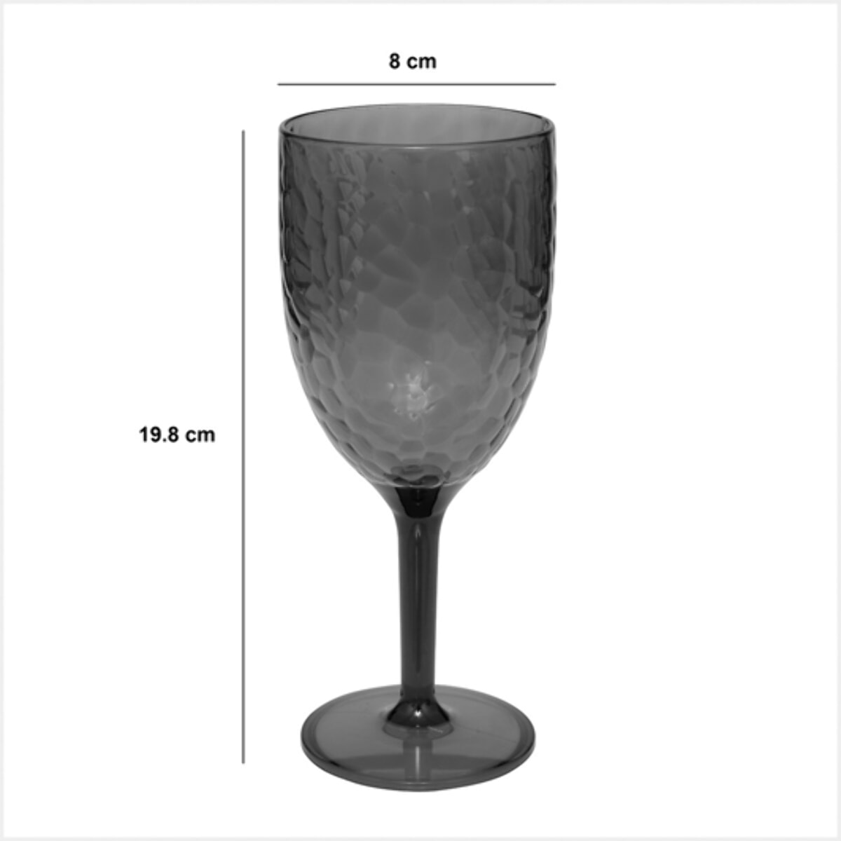 Verre à vin "Estiva" martelé gris