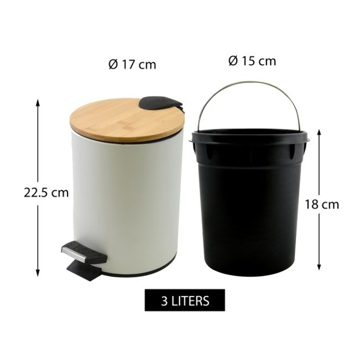 Set Poubelle à  pédale 5L & Brosse Wc ADONIS Blanc Spirella