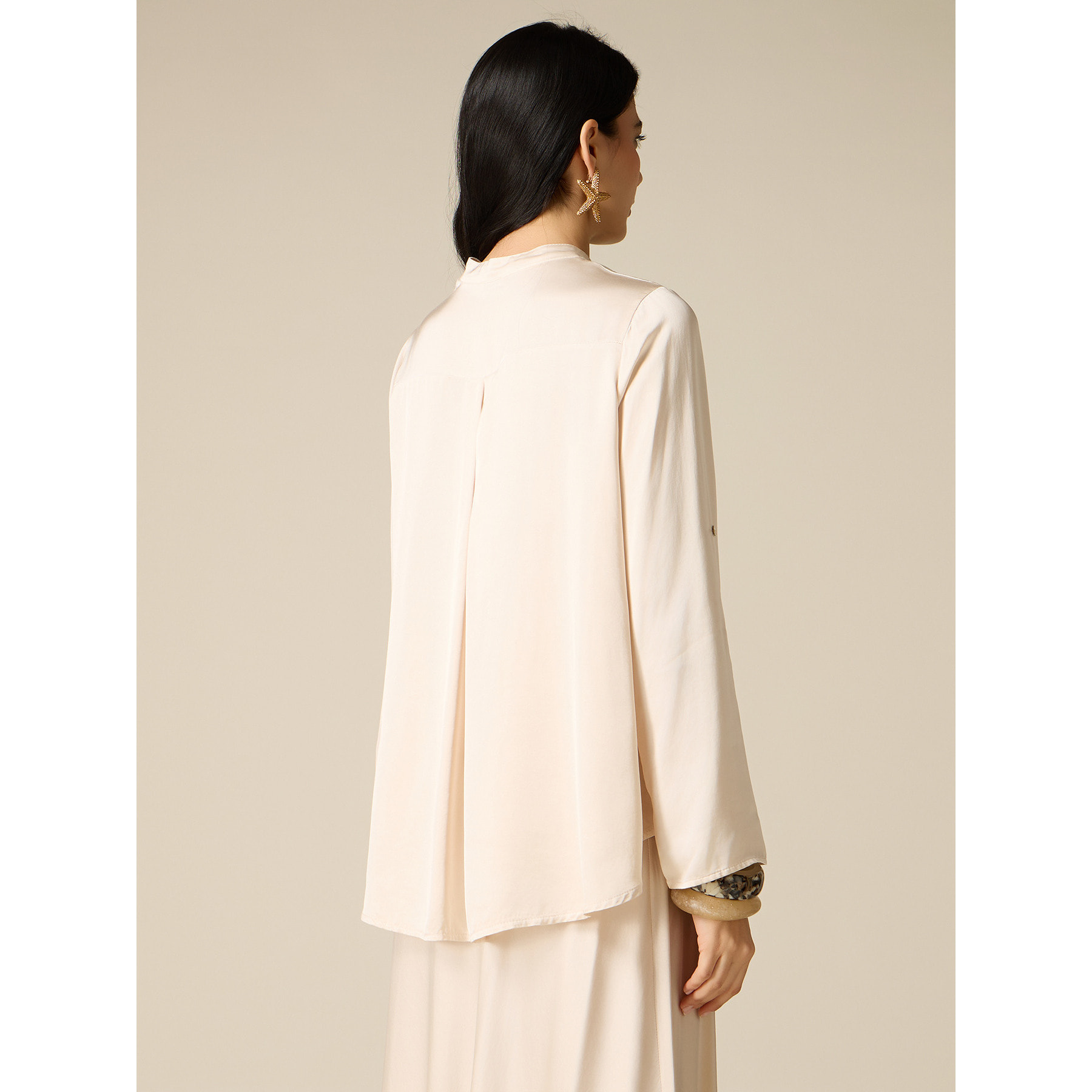 Oltre - Blusa in raso di viscosa - Bianco