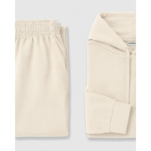 Felpa con cappuccio in stile modal da donna bianco naturale